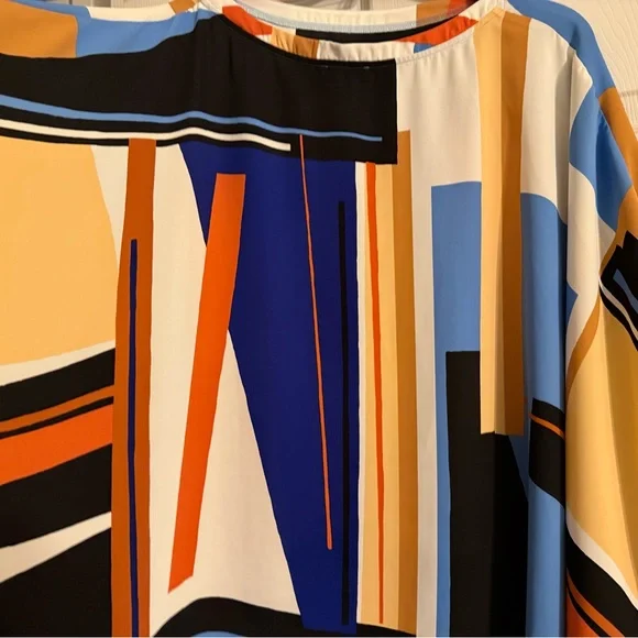 Chico's Vibrant Geometric Poncho - Picture 3 of 4